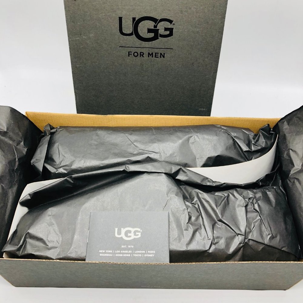 UGG Australia Byron Chestnut Leather Fur Slippers - Picture 11 of 14